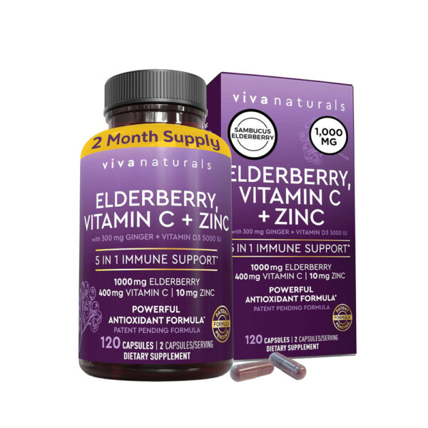 Viva Naturals Sambucus Elderberry with Vitamin C and Zinc