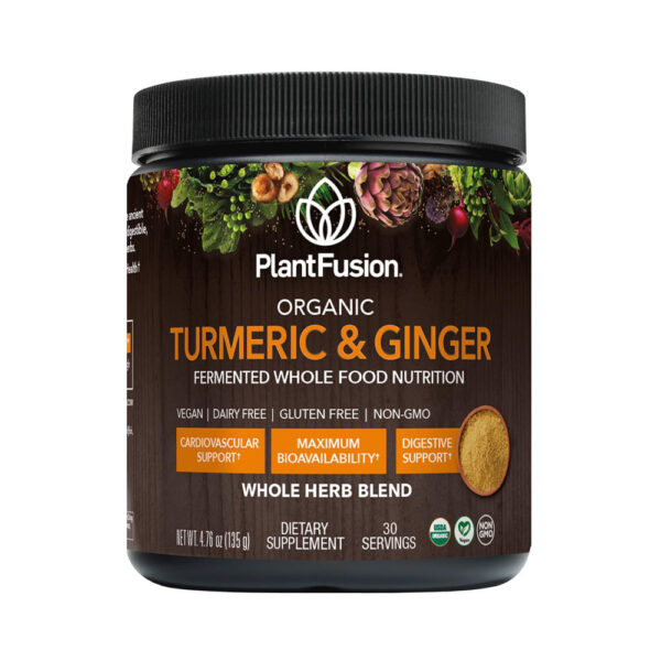 PlantFusion Turmeric and Ginger Drink Mix Fermented Whole Food Nutrition, Herbal Supplement