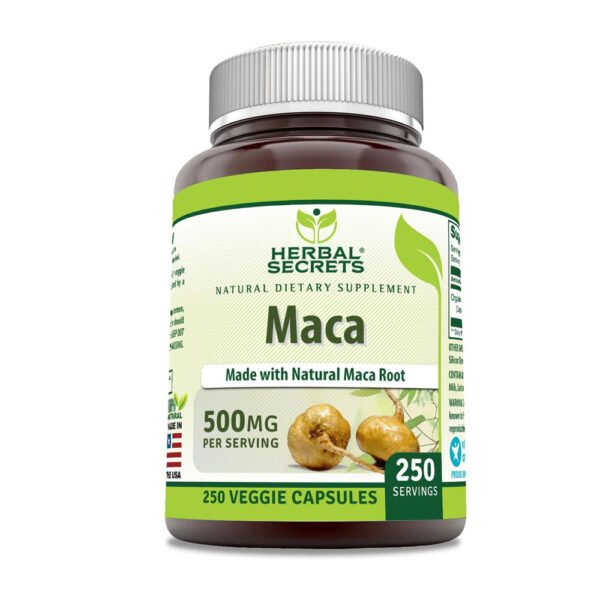Herbal Secrets Maca 500mg 250 Veggie Capsules