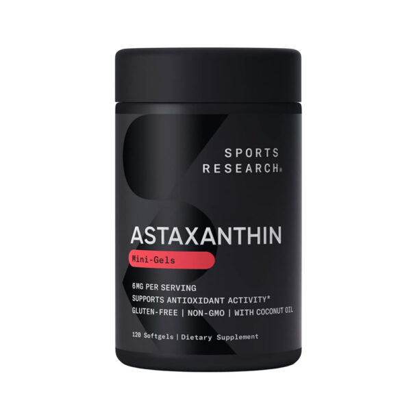 Sports Research Astaxanthin Supplement from Algae - Softgels for Antioxidant