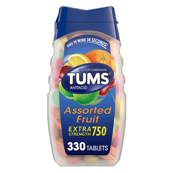TUMS Extra Strength Antacid Tablets for Chewable Heartburn Relief